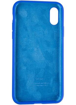 Чехол fiji silicone case для apple iphone xs бампер накладка full soft sapphire blue (без лого)3 фото