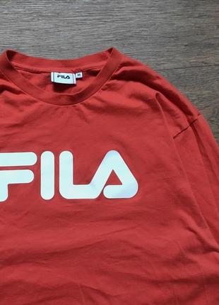 Лонгслів fila жовтогарячий чоловічий гольф світшот светр легка футболка з довгим рукавом м