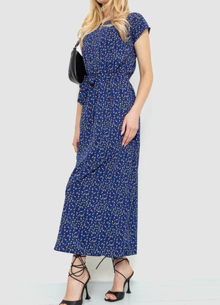 Сукня з квітковим принтом, колір синій, 214r0553 фото