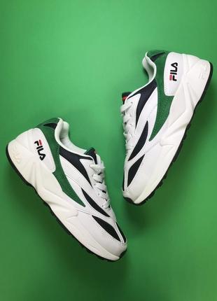 Кроссовки fila venom white green белые зеленые черные разноцветные1 фото