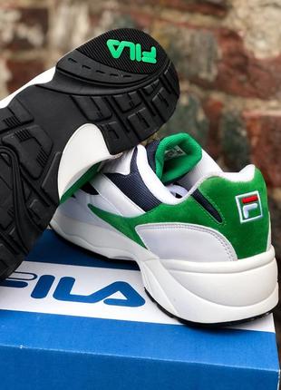 Кроссовки fila venom white green белые зеленые черные разноцветные6 фото