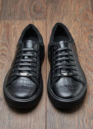 Чоловічі шкіряні базові кеди у стилі philipp plein