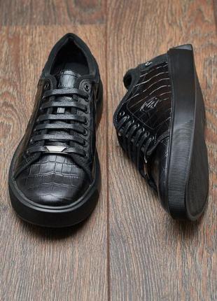 Чоловічі шкіряні базові кеди у стилі philipp plein