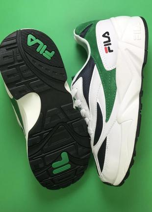 Кроссовки fila venom white green белые зеленые черные разноцветные7 фото