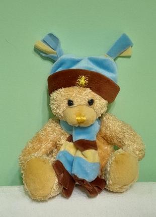 Іграшка м'яка keel toys - ведмедик в шапці і з шарфом , 23 см .