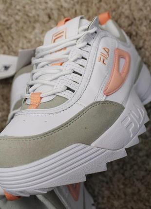 Кроссовки fila disruptor 2 white gray orange белые серые оранжевые разноцветные3 фото