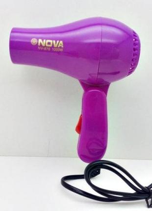 Фен для волос дорожный nova 1000w со складной ручкой2 фото