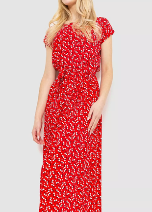 Сукня з квітковим принтом, колір червоний, 214r055