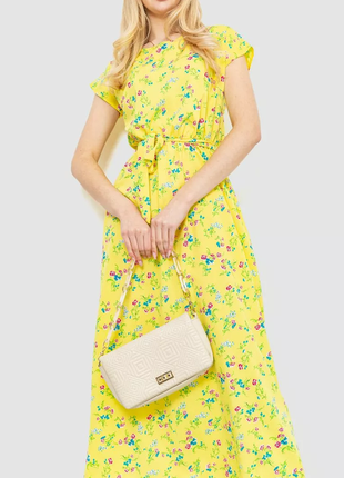 Сукня з квітковим принтом, колір жовтий, 214r055