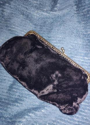 Вінтажний оксамитовий велюровий гаманець клаич театральний