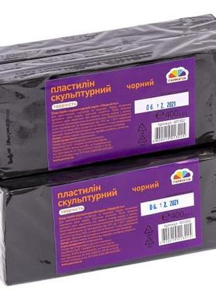 Пластилин скульптурный 400 гр черный "гамма" knz