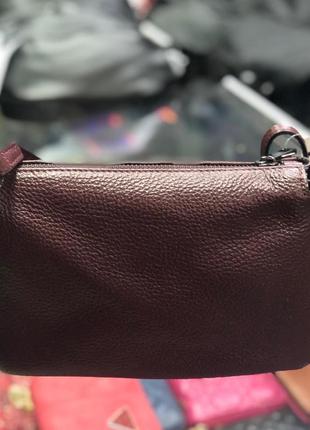 Шкіряна італійська жіноча бордова сумка5 фото