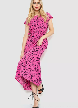 Сукня з принтом, колір рожевий, 214r055-32 фото