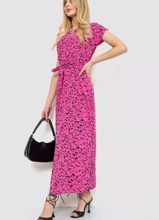 Сукня з принтом, колір рожевий, 214r055-33 фото