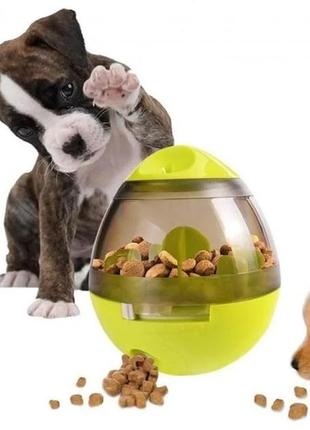 Іграшка-годівниця для собак і котів куля диспенсер з отвором для їжі, м'яч для годування домашніх тварин2 фото