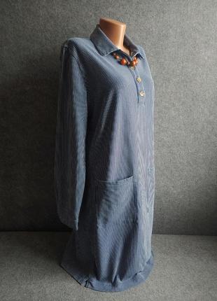Коттоновое трикотажное платье прямого кроя  48-50 размера2 фото