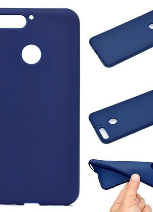 Чехол huawei y7 2018 / y7 prime 2018 / honor 7c / honor 7c pro силикон soft touch бампер темно-синий