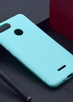 Чохол xiaomi redmi 6 силікон soft touch бампер м'ятно-блакитний