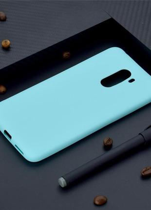 Чохол для xiaomi pocophone f1 силікон soft touch бампер м'ятно-блакитний