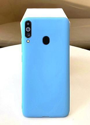 Чохол soft touch для samsung galaxy a20s (a207) силікон бампер м'ятно-блакитний