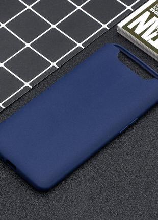 Чехол soft touch для samsung galaxy a80 2019 (a805) силикон бампер темно-синий