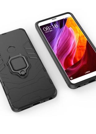 Чохол ring case для xiaomi redmi note 5 / note 5 global / note 5 pro броньований бампер з кільцем чорний 4