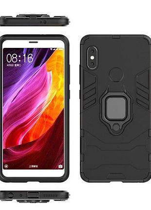 Чохол ring case для xiaomi redmi note 5 / note 5 global / note 5 pro броньований бампер з кільцем чорний 3
