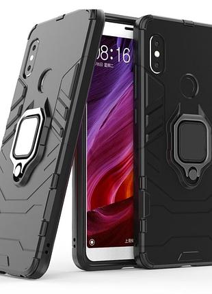 Чехол ring case для xiaomi redmi note 5 / note 5 global / note 5 pro бронированный бампер с кольцом черный