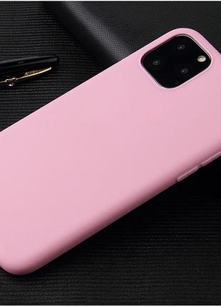 Чехол soft touch для apple iphone 11 pro max силикон бампер светло-розовый