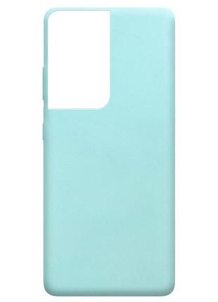 Чехол fiji soft для samsung galaxy s21 ultra (g998) силикон бампер голубой