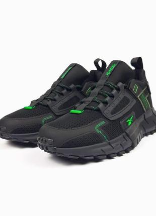 Reebok zig kinetica edge черные с зеленым