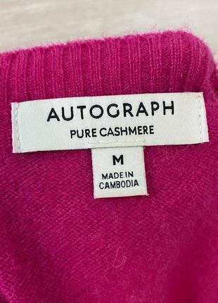 Нежный кашемировый джемпер 100% кашемир малиновый розовый autograph marks spencer7 фото