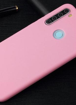 Чехол fiji soft для xiaomi redmi note 8 (2021) силикон бампер светло-розовый1 фото