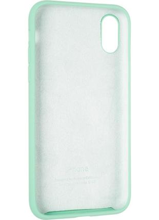 Чехол fiji silicone case для apple iphone xs бампер накладка full soft spermint (без лого)3 фото