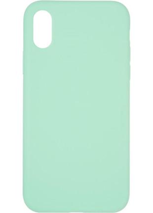 Чехол fiji silicone case для apple iphone xs бампер накладка full soft spermint (без лого)2 фото