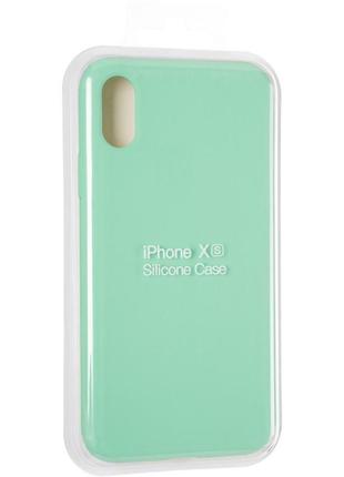 Чехол fiji silicone case для apple iphone xs бампер накладка full soft spermint (без лого)4 фото