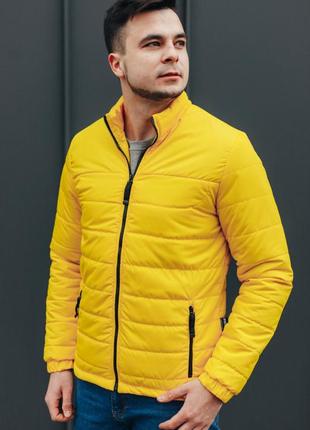 Куртка чоловіча демісезонна напівбатальна жовтого кольору3 фото