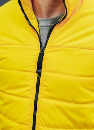 Куртка чоловіча демісезонна напівбатальна жовтого кольору4 фото