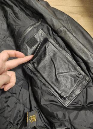 Винтажная мужская кожаная натуральная черная куртка бомбер 54 р большой размер демисезонная осенняя оверсайз7 фото