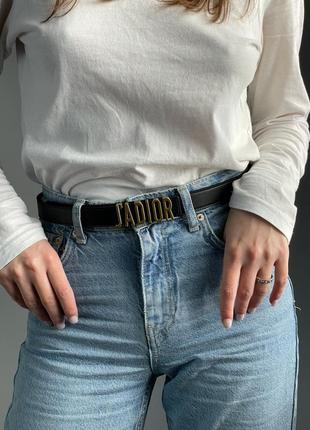 Женский кожаный ремешок dior ja-d-fence belt black smooth calfskin