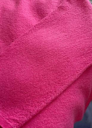 Свитер джемпер разовой фуксия шерстяной шерстяной кос розовый оверсайз8 фото