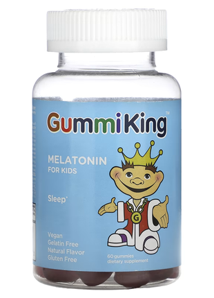Gummiking, мелатонін для дітей, зі смаком полуниці, 60 жувальних таблеток