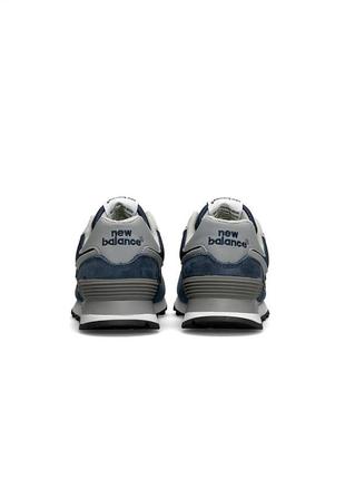 Женские кроссовки new balance 574 premium blue navy8 фото