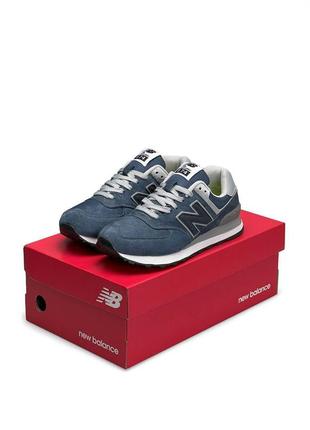 Женские кроссовки new balance 574 premium blue navy9 фото