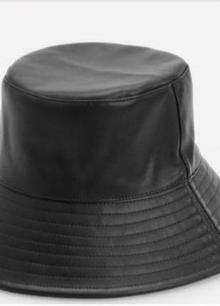 Актуальная кожаная панама bucket hat эко-кожа panama6 фото