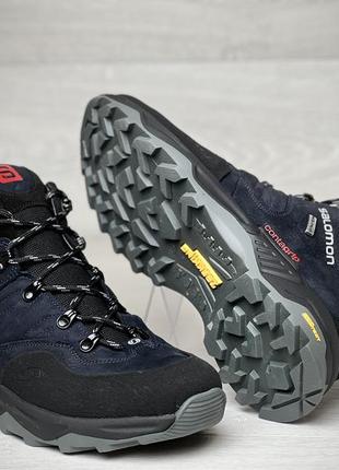 Спортивні шкіряні черевики, кросівки термо salomon contagrip gore-tex denim