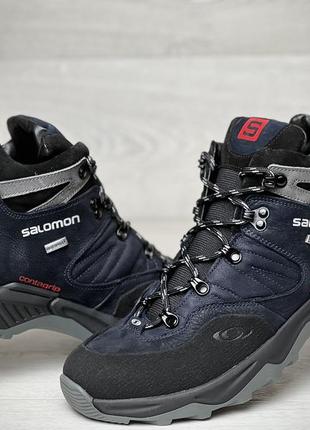 Спортивные кожаные ботинки, кроссовки термо salomon contagrip gore-tex denim7 фото