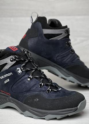 Спортивные кожаные ботинки, кроссовки термо salomon contagrip gore-tex denim8 фото