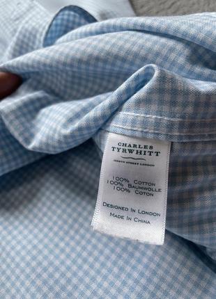 Рубашка мужская charles tyrwhitt в мелкую клетку. размер 2xl3 фото