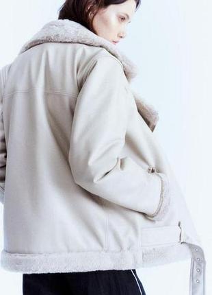 Куртка авиатор, дубленка искусственная нм, h&m , оригинал